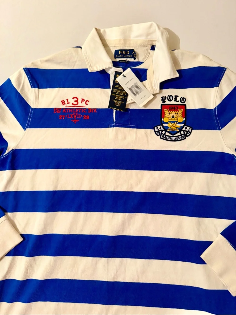Polo Ralph Lauren RLPC 1947 Cotton Twill Rugby Shirt Men’s L Large New NWT